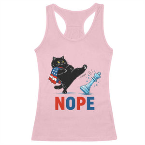 Funny Black Cat Kicks The Icy Chess Piece Nope Racerback Tank Top TS12 Light Pink Print Your Wear