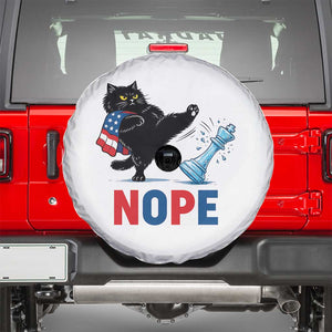 Funny Black Cat Kicks The Icy Chess Piece Nope Spare Tire Cover TS12 White Print Your Wear