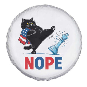 Funny Black Cat Kicks The Icy Chess Piece Nope Spare Tire Cover TS12 Print Your Wear