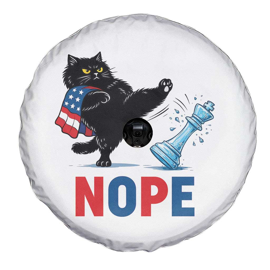 Funny Black Cat Kicks The Icy Chess Piece Nope Spare Tire Cover TS12 Print Your Wear