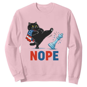 Funny Black Cat Kicks The Icy Chess Piece Nope Sweatshirt TS12 Light Pink Print Your Wear