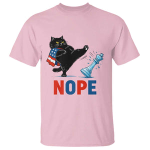 Funny Black Cat Kicks The Icy Chess Piece Nope T Shirt TS12 Light Pink Print Your Wear