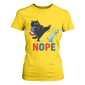 Funny Black Cat Kicks The Icy Chess Piece Nope T Shirt For Women TS12 Daisy Print Your Wear