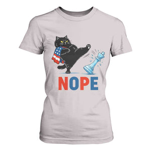 Funny Black Cat Kicks The Icy Chess Piece Nope T Shirt For Women TS12 Ice Gray Print Your Wear