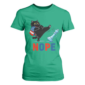 Funny Black Cat Kicks The Icy Chess Piece Nope T Shirt For Women TS12 Irish Green Print Your Wear