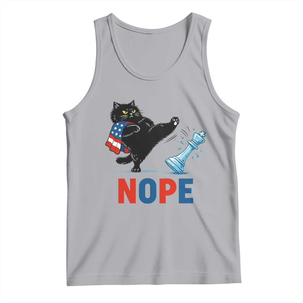 Funny Black Cat Kicks The Icy Chess Piece Nope Tank Top TS12 Athletic Heather Print Your Wear