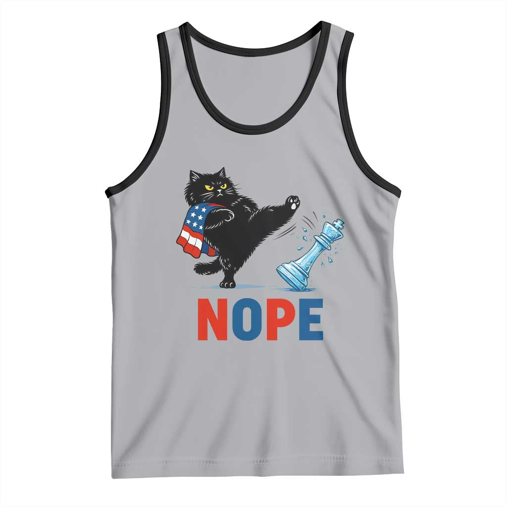 Funny Black Cat Kicks The Icy Chess Piece Nope Tank Top TS12 Athletic Heather Black Print Your Wear