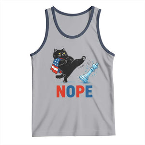 Funny Black Cat Kicks The Icy Chess Piece Nope Tank Top TS12 Athletic Heather Navy Print Your Wear
