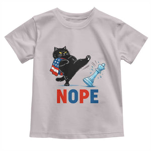 Funny Black Cat Kicks The Icy Chess Piece Nope Toddler T Shirt TS12 Ice Gray Print Your Wear