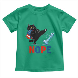 Funny Black Cat Kicks The Icy Chess Piece Nope Toddler T Shirt TS12 Irish Green Print Your Wear
