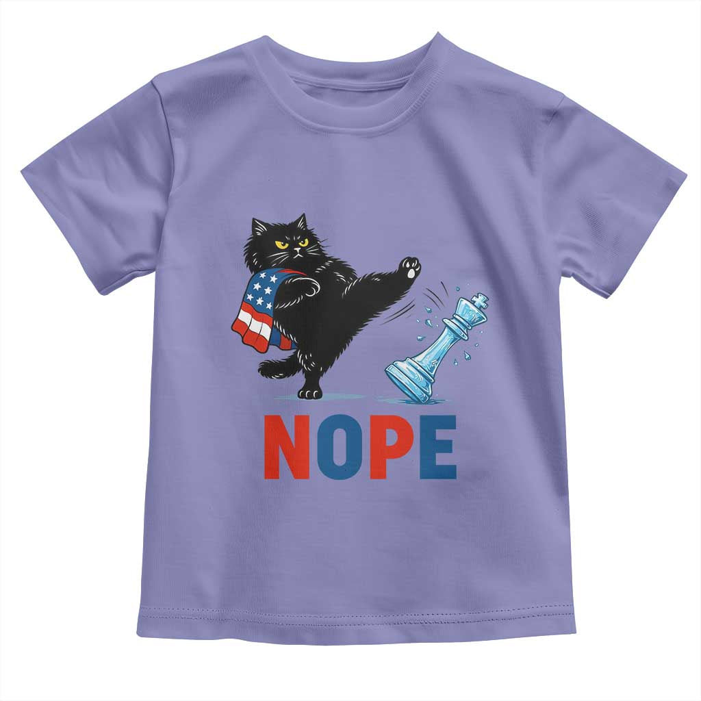 Funny Black Cat Kicks The Icy Chess Piece Nope Toddler T Shirt TS12 Violet Print Your Wear