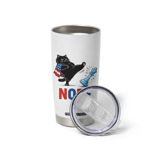 Funny Black Cat Kicks The Icy Chess Piece Nope Tumbler Cup TS12 Print Your Wear
