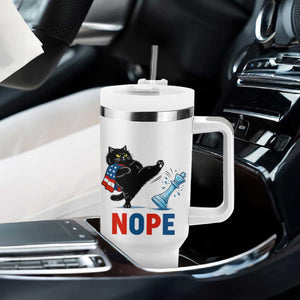 Funny Black Cat Kicks The Icy Chess Piece Nope Tumbler With Handle TS12 Print Your Wear