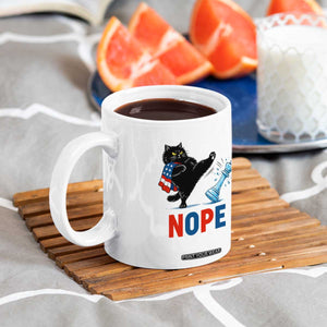Funny Black Cat Kicks The Icy Chess Piece Nope Coffee Mug TS12 Print Your Wear