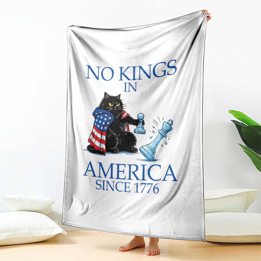 Funny Protest Chess Cat No Kings In America Throw Blanket Political Humor Gift TS12 Print Your Wear