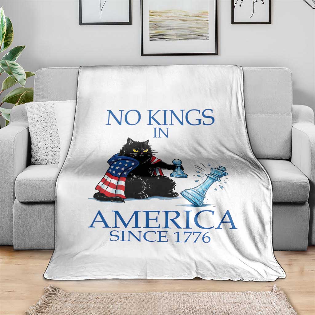 Funny Protest Chess Cat No Kings In America Throw Blanket Political Humor Gift TS12 Print Your Wear
