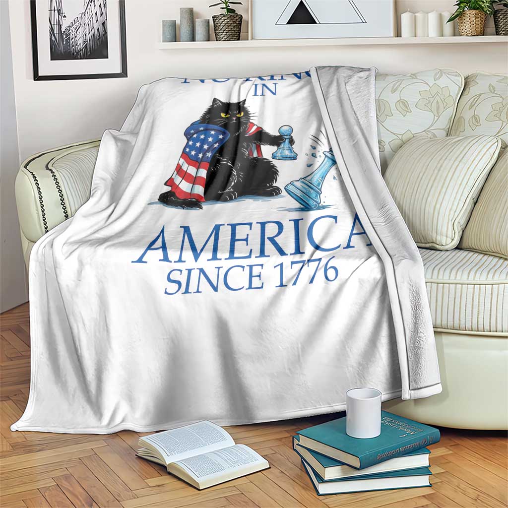 Funny Protest Chess Cat No Kings In America Throw Blanket Political Humor Gift TS12 Print Your Wear