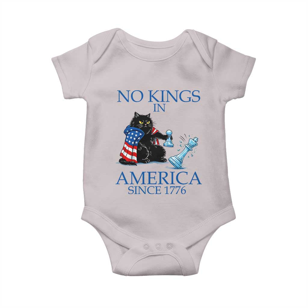 Funny Protest Chess Cat No Kings In America Baby Onesie Political Humor Gift TS12 Ice Gray Print Your Wear