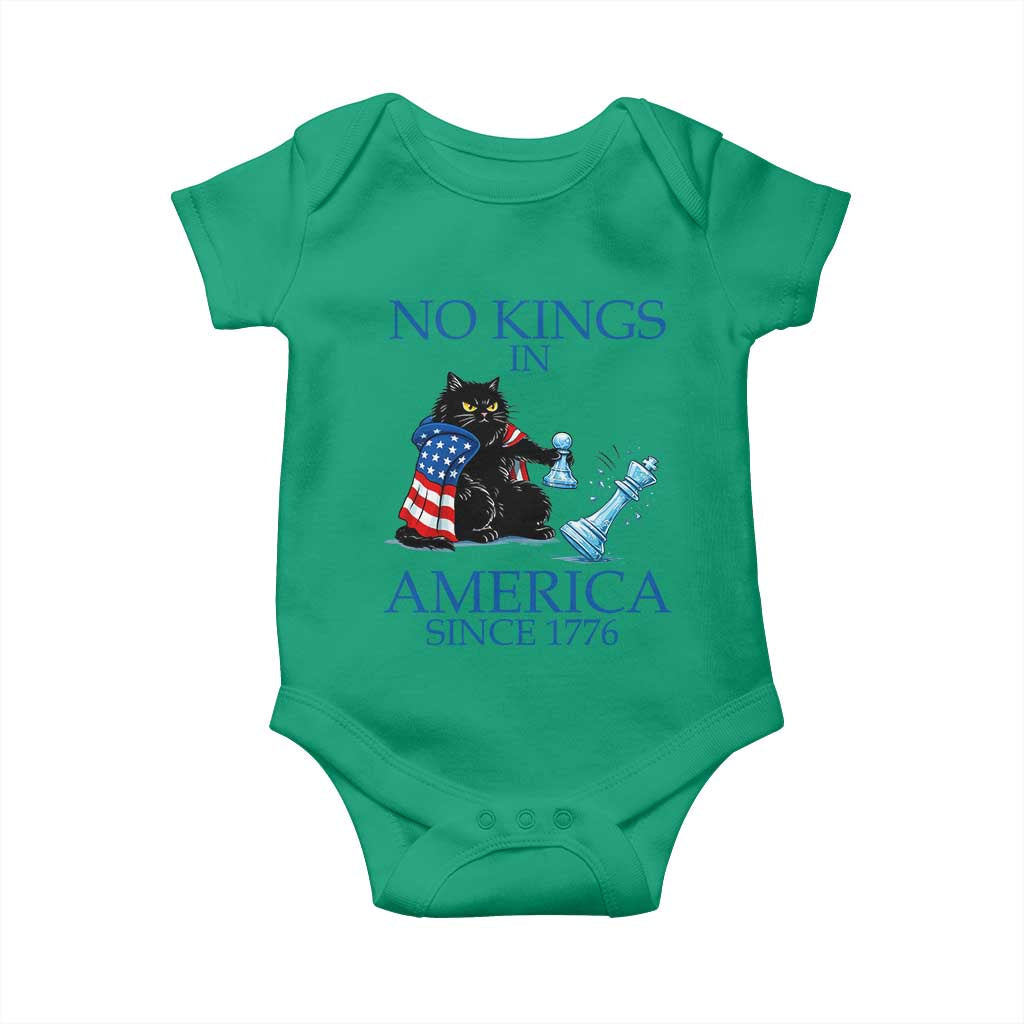 Funny Protest Chess Cat No Kings In America Baby Onesie Political Humor Gift TS12 Irish Green Print Your Wear