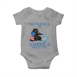 Funny Protest Chess Cat No Kings In America Baby Onesie Political Humor Gift TS12 Sport Gray Print Your Wear