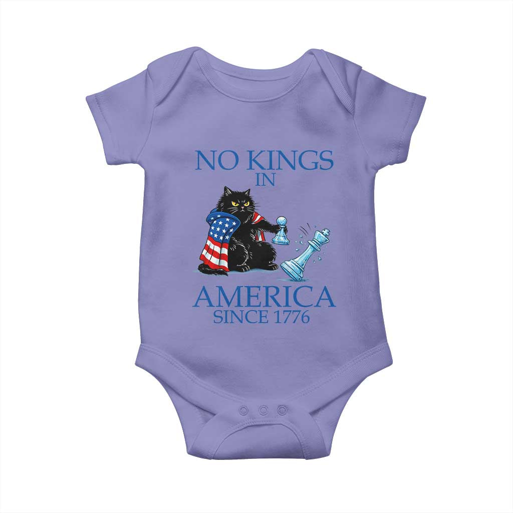 Funny Protest Chess Cat No Kings In America Baby Onesie Political Humor Gift TS12 Violet Print Your Wear