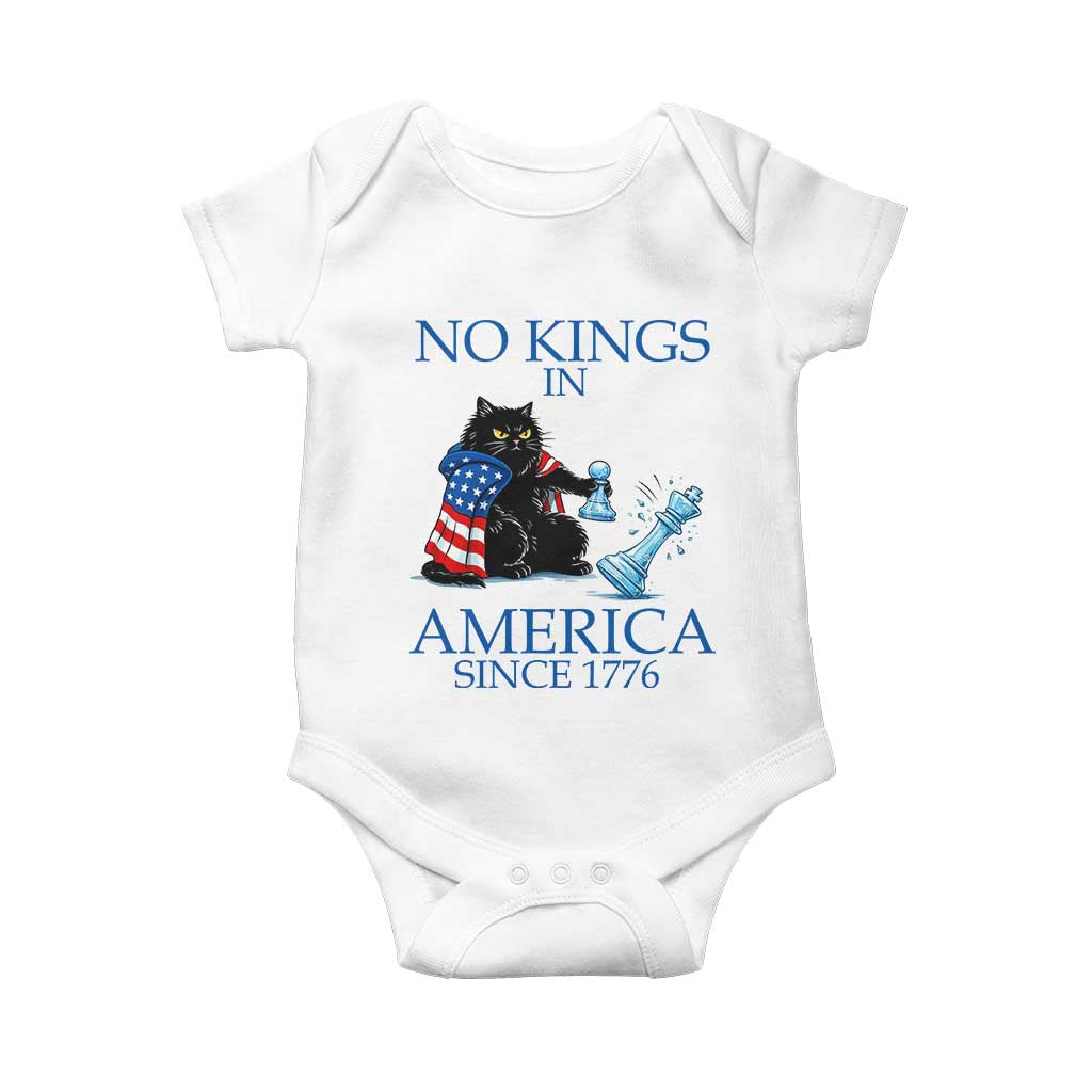 Funny Protest Chess Cat No Kings In America Baby Onesie Political Humor Gift TS12 White Print Your Wear