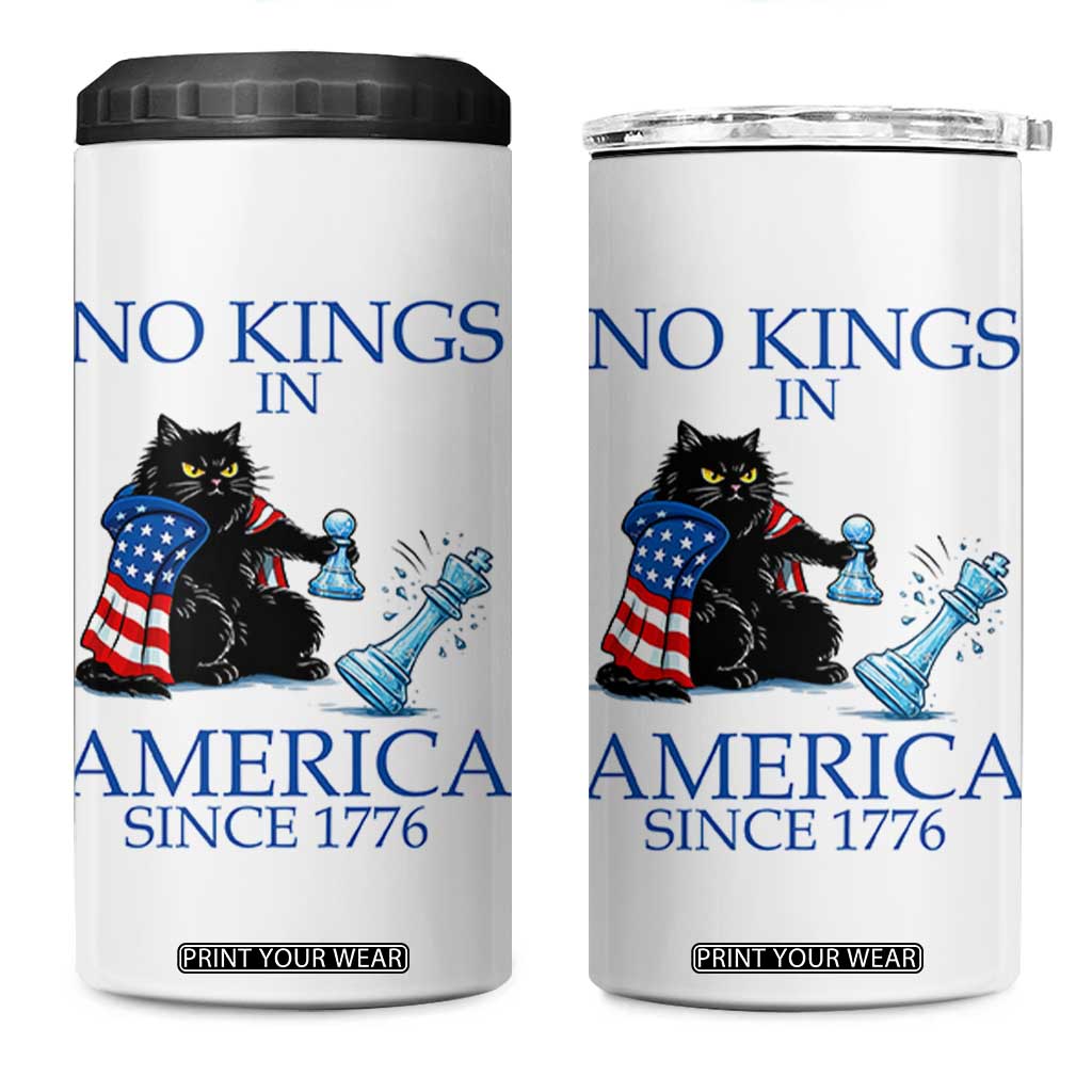 Funny Protest Chess Cat No Kings In America 4 in 1 Can Cooler Tumbler Political Humor Gift TS12 One Size: 16 oz White Print Your Wear
