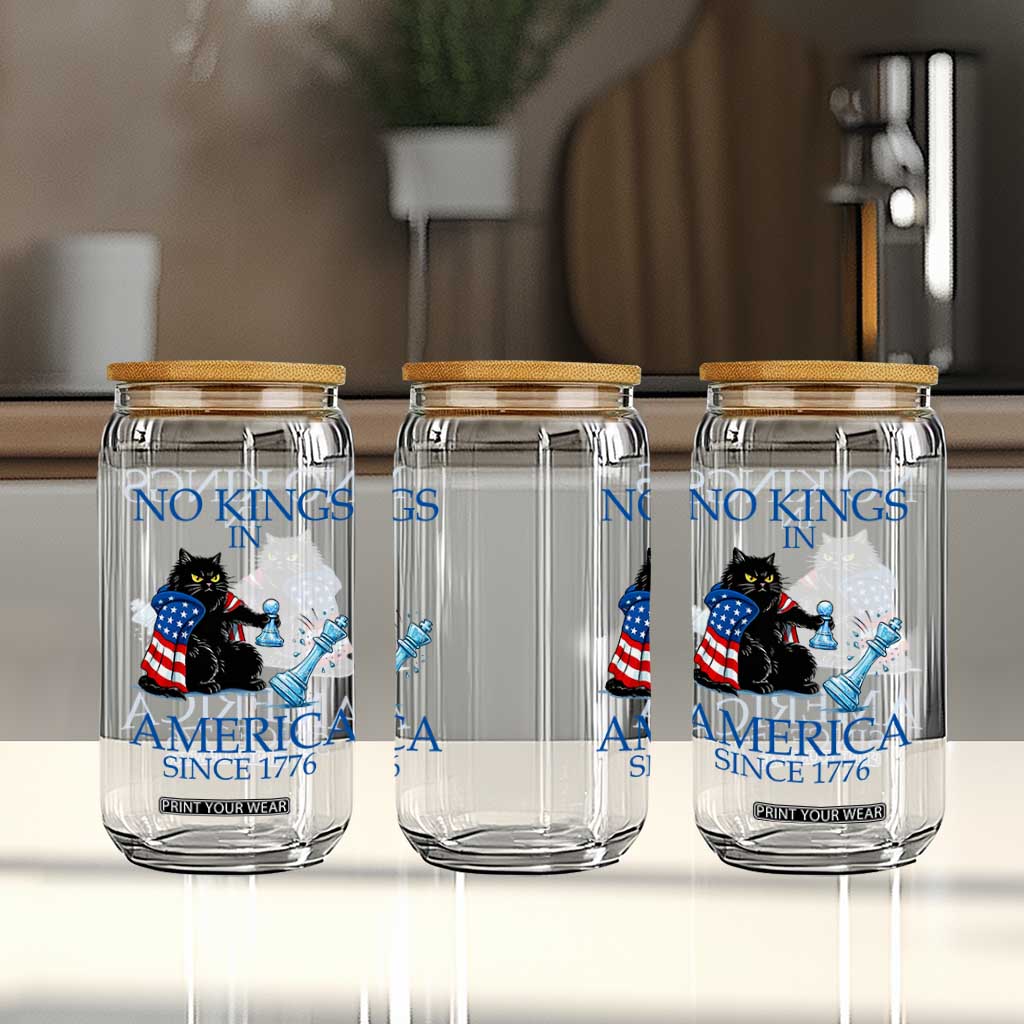 Funny Protest Chess Cat No Kings In America Glass Can Political Humor Gift TS12 Print Your Wear