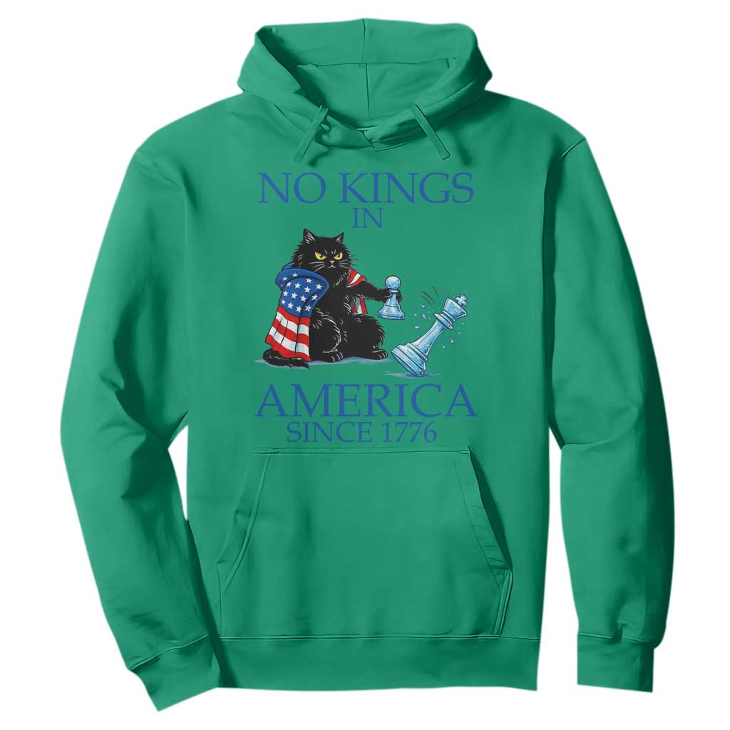 Funny Protest Chess Cat No Kings In America Hoodie Political Humor Gift TS12 Irish Green Print Your Wear