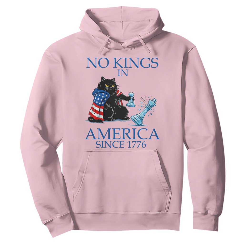 Funny Protest Chess Cat No Kings In America Hoodie Political Humor Gift TS12 Light Pink Print Your Wear