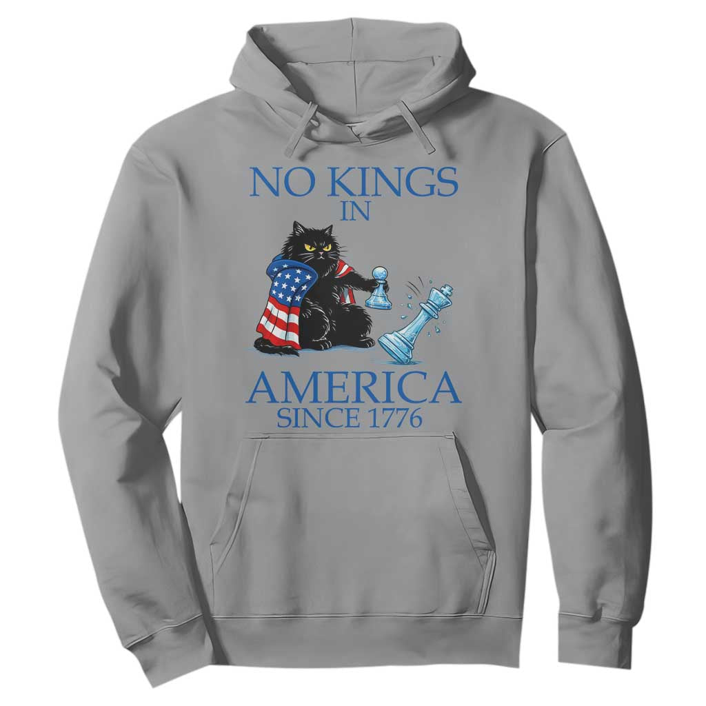 Funny Protest Chess Cat No Kings In America Hoodie Political Humor Gift TS12 Sport Gray Print Your Wear