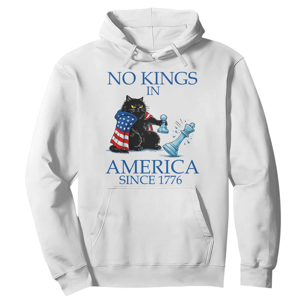 Funny Protest Chess Cat No Kings In America Hoodie Political Humor Gift TS12 White Print Your Wear