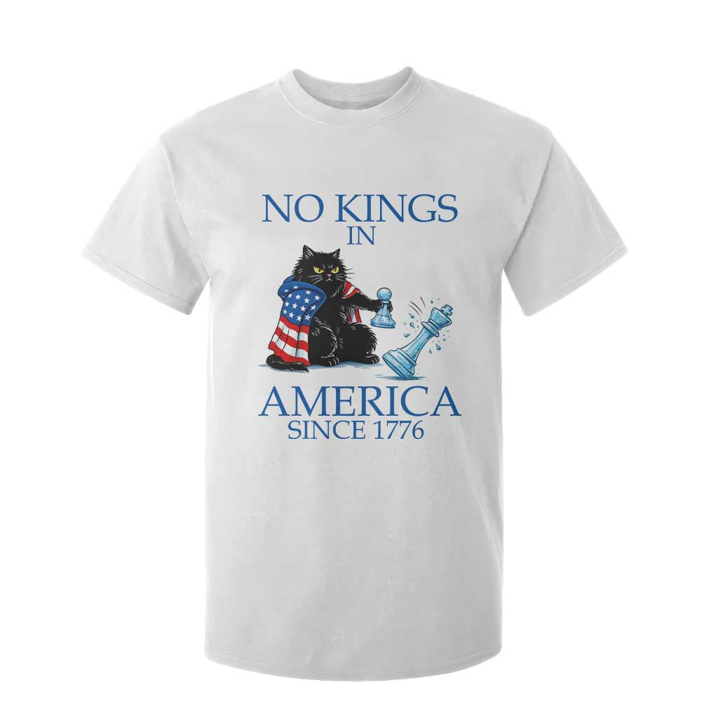 Funny Protest Chess Cat No Kings In America T Shirt For Kid Political Humor Gift TS12 White Print Your Wear