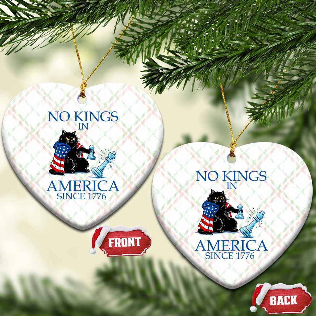 Funny Protest Chess Cat No Kings In America Ceramic Ornament Political Humor Gift TS12 Print Your Wear