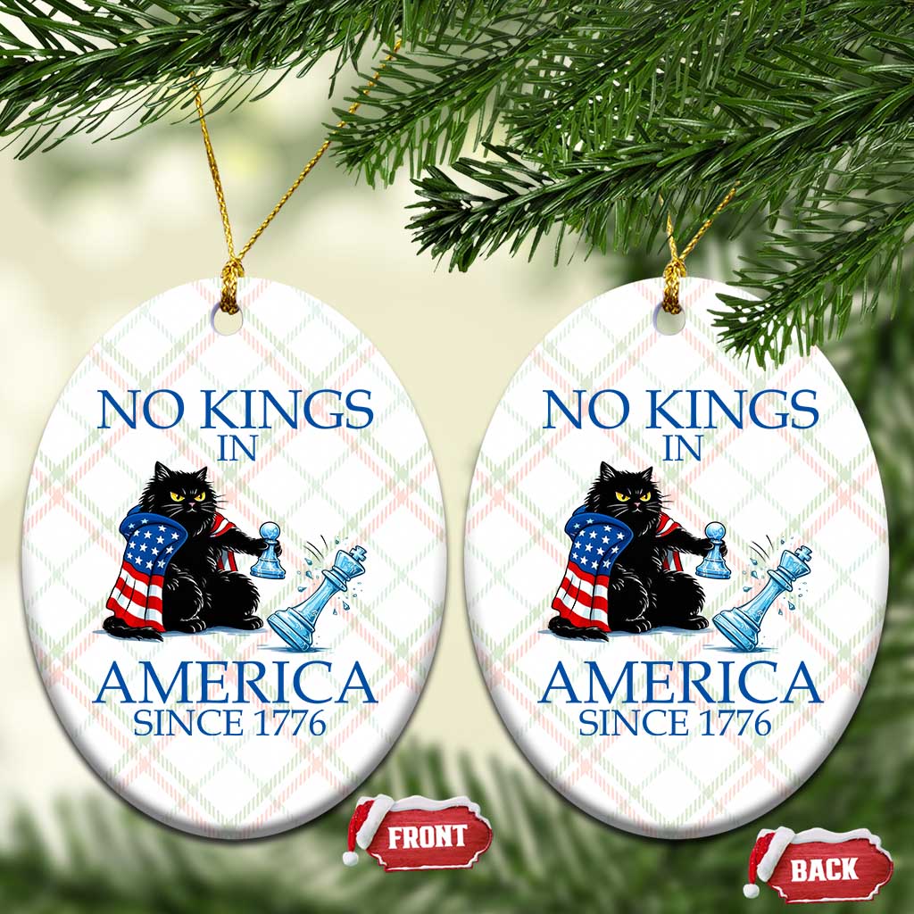 Funny Protest Chess Cat No Kings In America Ceramic Ornament Political Humor Gift TS12 Print Your Wear