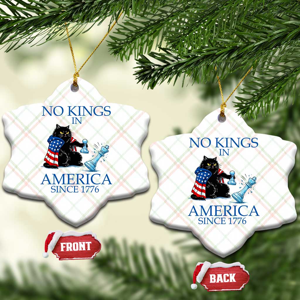 Funny Protest Chess Cat No Kings In America Ceramic Ornament Political Humor Gift TS12 Print Your Wear