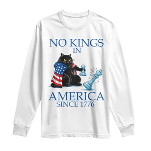 Funny Protest Chess Cat No Kings In America Long Sleeve Shirt Political Humor Gift TS12 White Print Your Wear