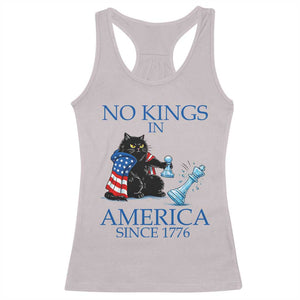 Funny Protest Chess Cat No Kings In America Racerback Tank Top Political Humor Gift TS12 Ice Gray Print Your Wear