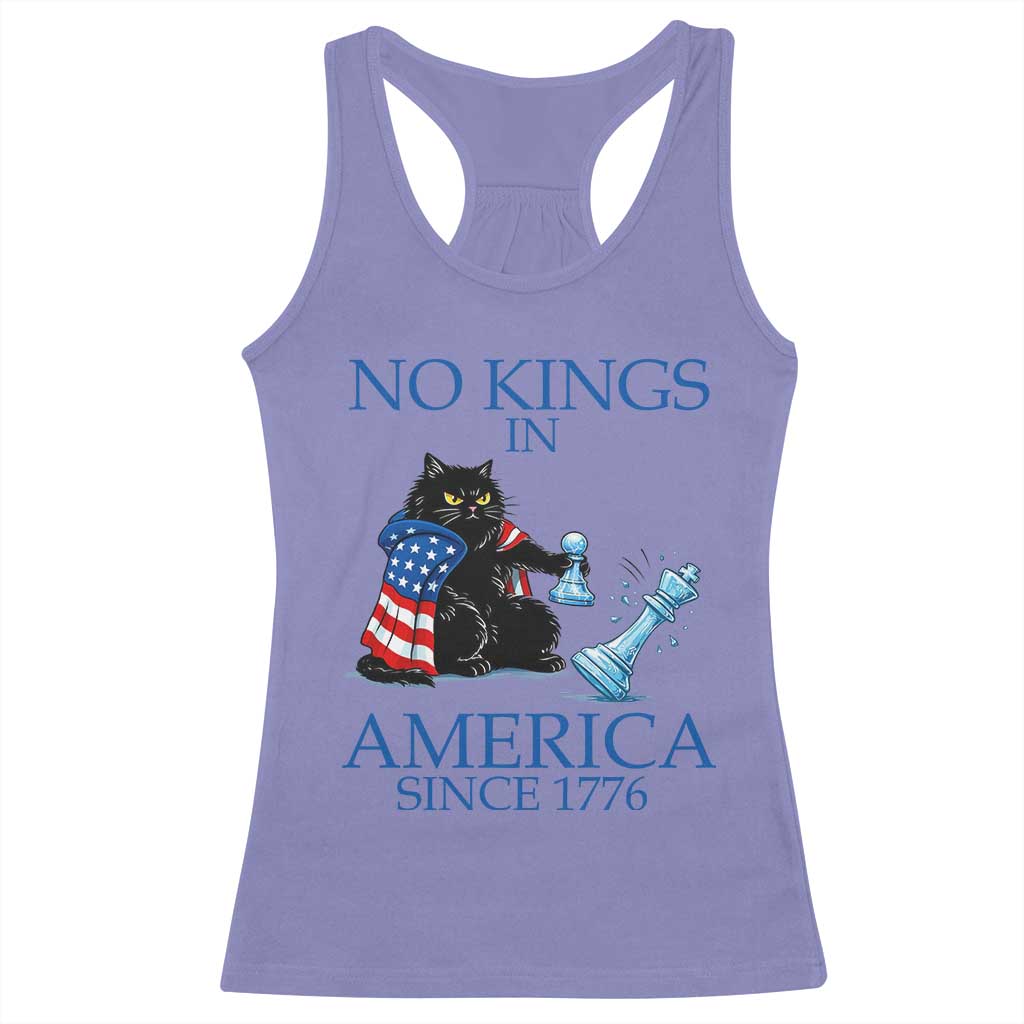 Funny Protest Chess Cat No Kings In America Racerback Tank Top Political Humor Gift TS12 Violet Print Your Wear