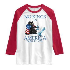 Funny Protest Chess Cat No Kings In America Raglan Shirt Political Humor Gift TS12 White Red Print Your Wear
