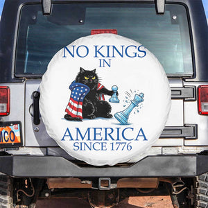 Funny Protest Chess Cat No Kings In America Spare Tire Cover Political Humor Gift TS12 No hole White Print Your Wear