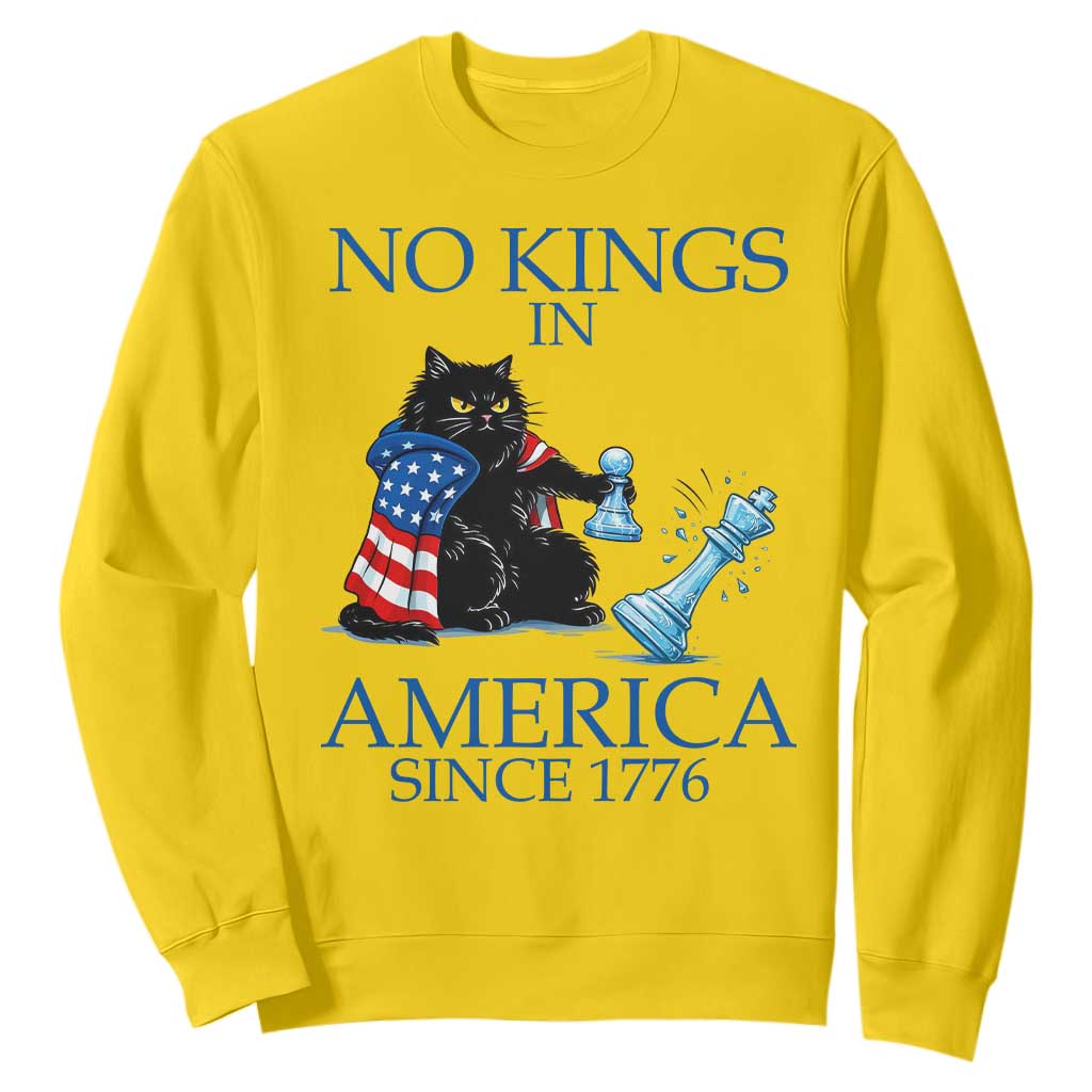 Funny Protest Chess Cat No Kings In America Sweatshirt Political Humor Gift TS12 Daisy Print Your Wear
