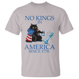 Funny Protest Chess Cat No Kings In America T Shirt Political Humor Gift TS12 Ice Gray Print Your Wear