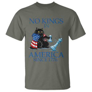 Funny Protest Chess Cat No Kings In America T Shirt Political Humor Gift TS12 Military Green Print Your Wear