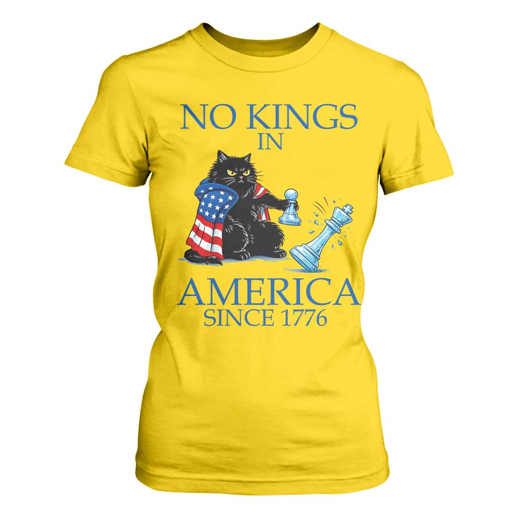 Funny Protest Chess Cat No Kings In America T Shirt For Women Political Humor Gift TS12 Daisy Print Your Wear