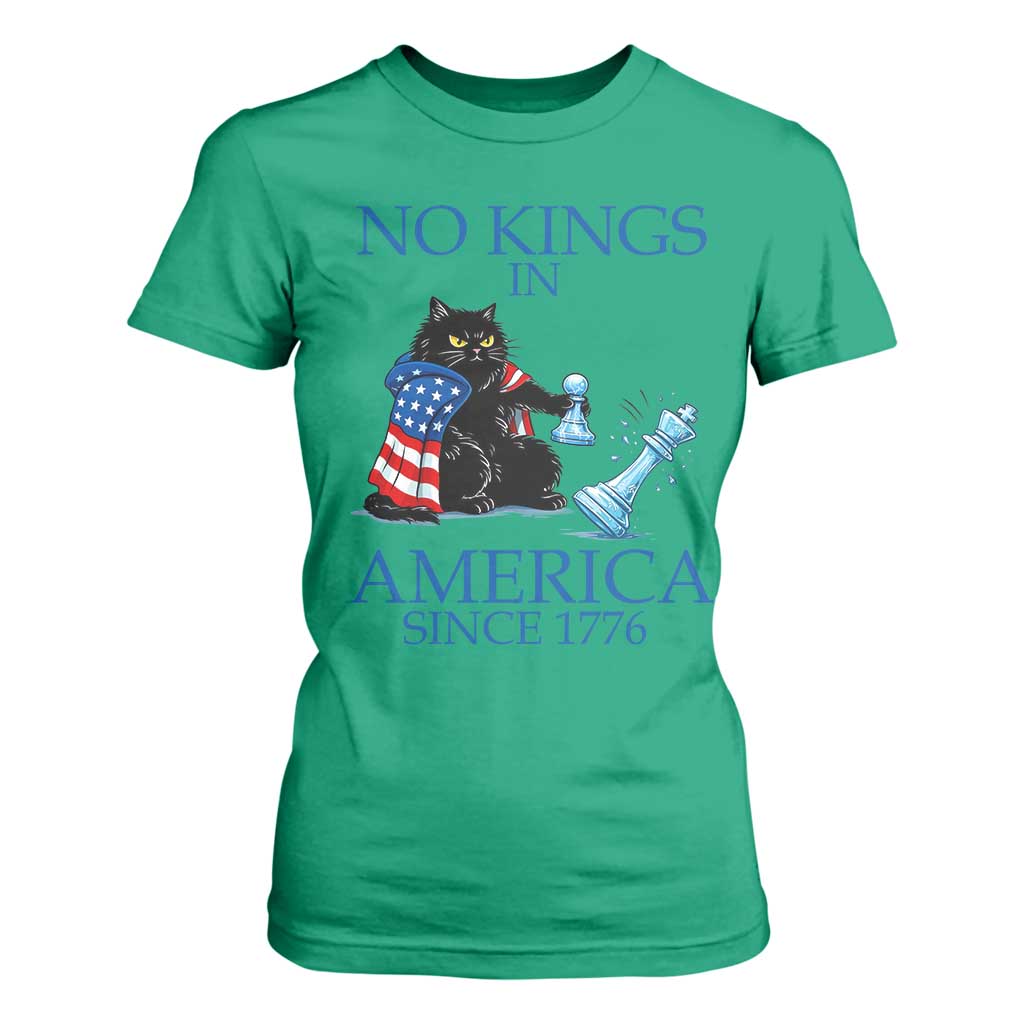 Funny Protest Chess Cat No Kings In America T Shirt For Women Political Humor Gift TS12 Irish Green Print Your Wear