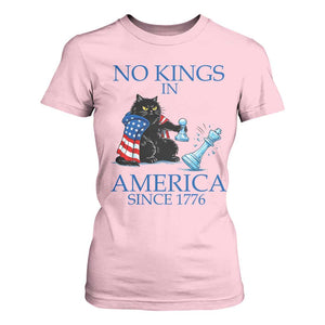 Funny Protest Chess Cat No Kings In America T Shirt For Women Political Humor Gift TS12 Light Pink Print Your Wear