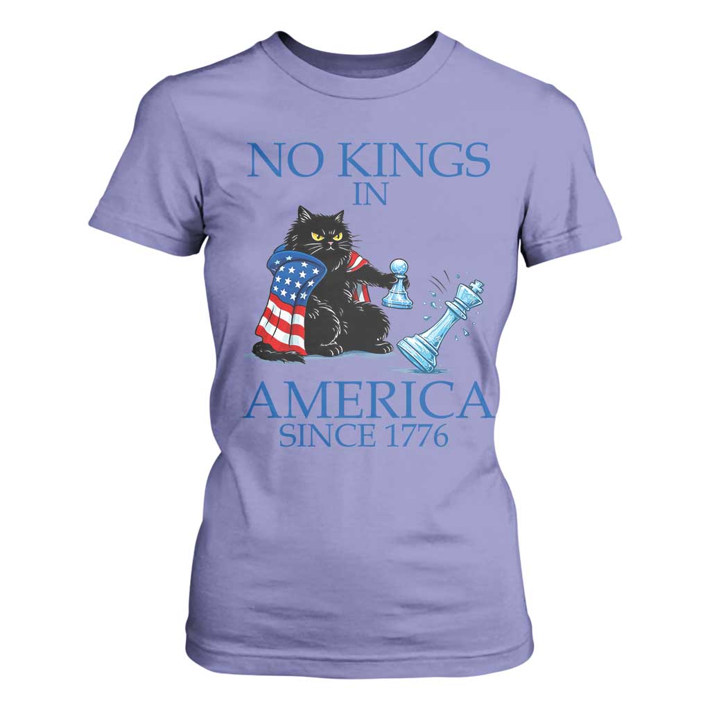Funny Protest Chess Cat No Kings In America T Shirt For Women Political Humor Gift TS12 Violet Print Your Wear