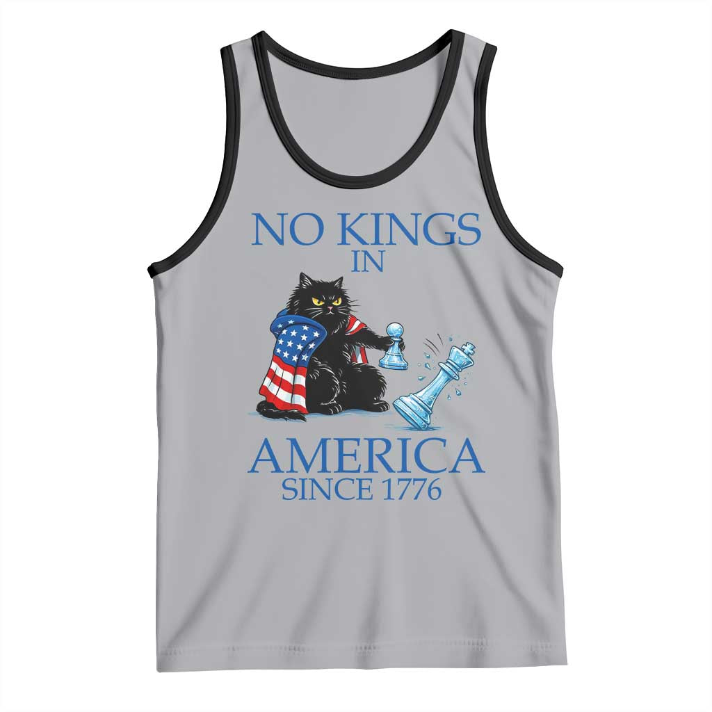 Funny Protest Chess Cat No Kings In America Tank Top Political Humor Gift TS12 Athletic Heather Black Print Your Wear