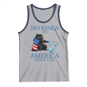 Funny Protest Chess Cat No Kings In America Tank Top Political Humor Gift TS12 Athletic Heather Navy Print Your Wear